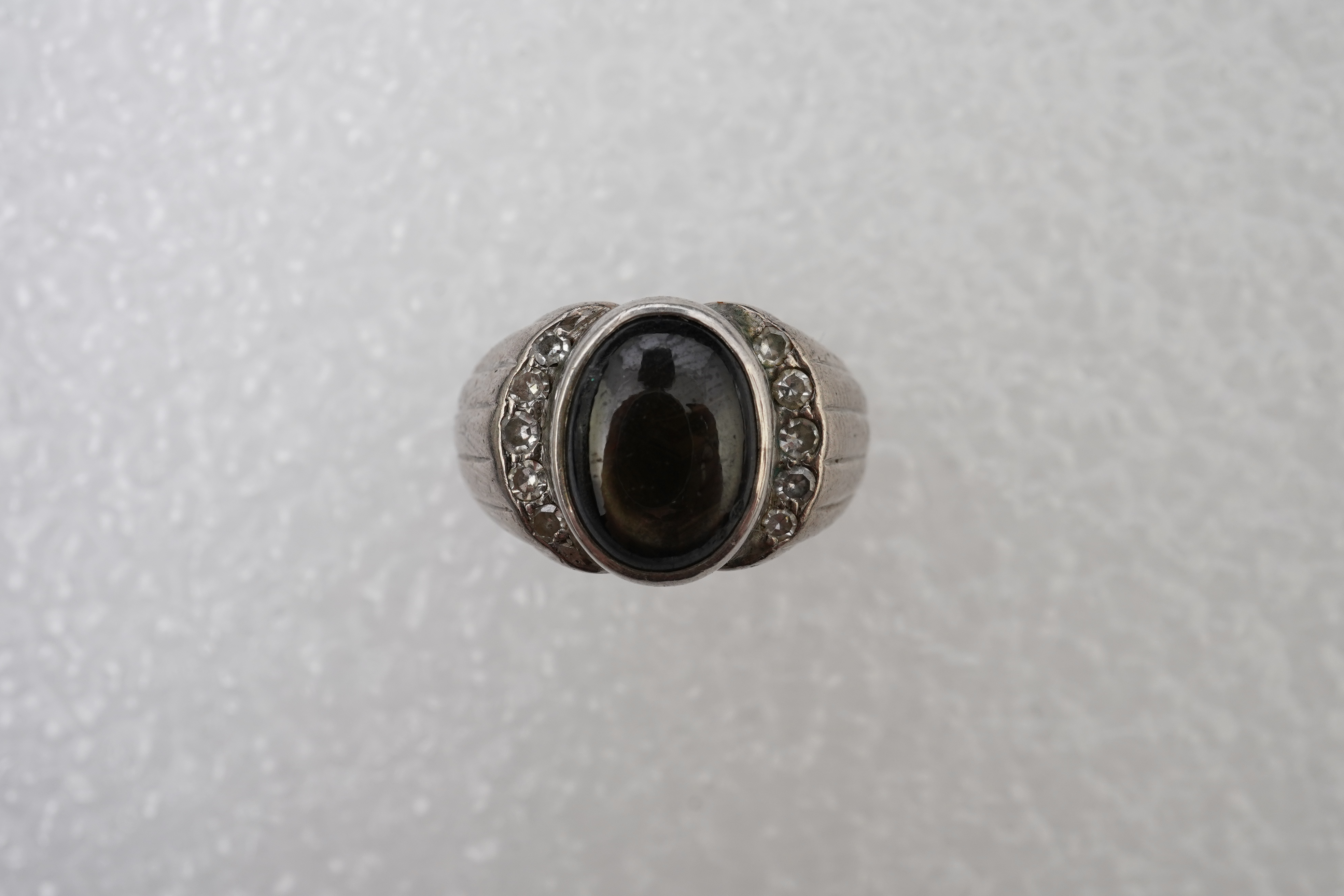 A star sapphire and diamond dress ring, mid 20th century